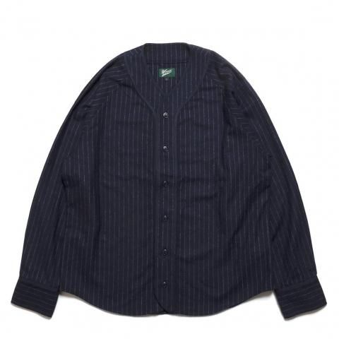 [WOODBLOCK / åɥ֥å]<br>WOOL STRIPE BASEBALL SHIRT ١ܡ륷 WB-25AW-008