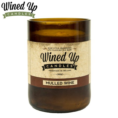 Wined Up CANDLES ソイワックスキャンドル(リサイクルワインボトル使用) Mulled Wine コットン ブラウン