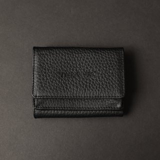 TEARS OF SWAN-ALL BLACK LEATHER TINY WALLET