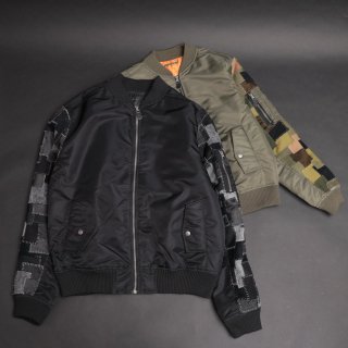 TEARS OF SWAN-PATCHWORK MA1 JACKET()