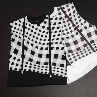 TEARS OF SWANHANDSOME DESIGN-TRICK GINGHAM NO SLEEVE SHIRTS