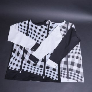 TEARS OF SWANHANDSOME DESIGN-TRICK GINGHAM CHECK FABRIC SLEEVE SHIRTS