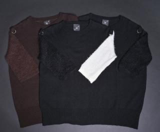 <img class='new_mark_img1' src='https://img.shop-pro.jp/img/new/icons5.gif' style='border:none;display:inline;margin:0px;padding:0px;width:auto;' />TEARS OF SWAN- NET 3/4SLEEVE SWEATER(12月上旬発送)