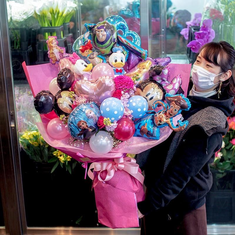 ディズニーオールスター花束 京都祇園 河原町の花屋 フラワー バルーンblossom 京都店