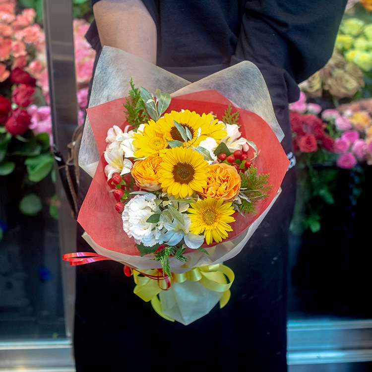 季節の花束 小 ブーケタイプ 京都祇園 河原町の花屋 フラワー バルーンblossom 京都店