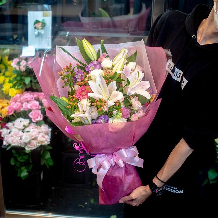 季節の花束 中 ワンサイド 京都祇園 河原町の花屋 フラワー バルーンblossom 京都店