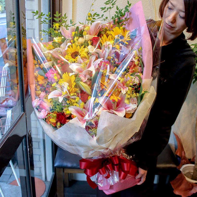 季節の花束 特大 ワンサイド 京都祇園 河原町の花屋 フラワー バルーンblossom 京都店