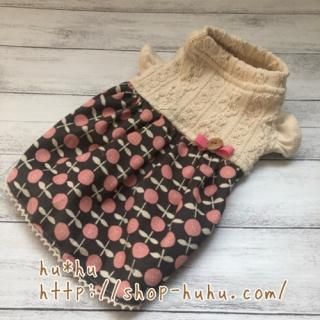 アラン&フラワーワンピ(pink*gray)