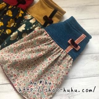 Flower&ribbonワンピース(青)