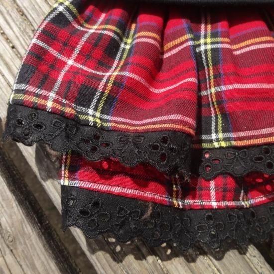 タータンチェックが可愛い少しパンクな犬服。犬の服hu*hu。