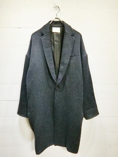 NEON SIGN MAXI COAT “SHETLAND” Black×Navy - Laid back(レイドバック 