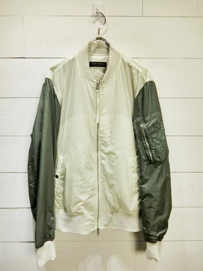 rag & bone（ラグ＆ボーン） Bicolor Nylon MA-1 Jacket Off White 