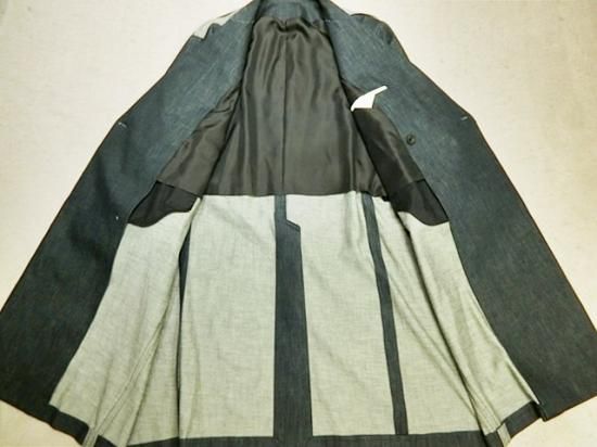 ジャケット・アウター ESSAY Oversized Coller-Less Coat ESSAY Oversized Coller-Less Coat Indigo - Laid back(レイド