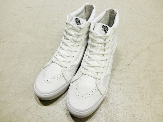 Vans SK8-HI Slim Zip Punching Leather White - Laid back(レイド