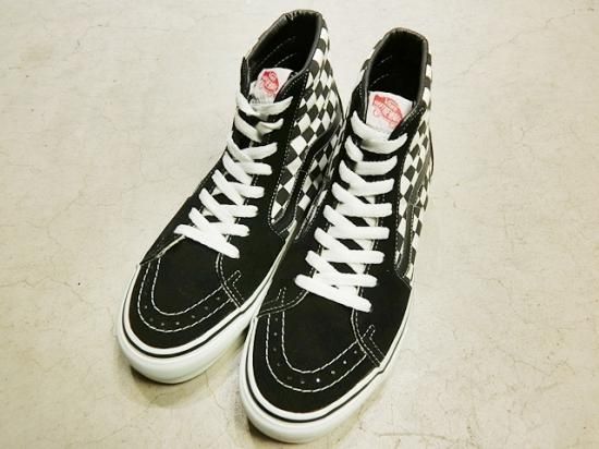 Dead Stock】90's VANS SK8-HI Checkerboard Black×white - Laid back