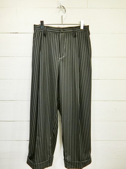 NEON SIGN WIDE SLACKS “STRIPE” Black×White - Laid back(レイド ...