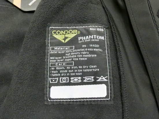 CONDOR 606 PHANTOM Softshell Jacket Black - Laid back(レイドバック