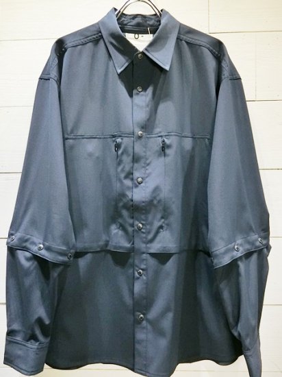 O-（オー） 2019SS DOUBLE SLEEVE SHIRT ダブルスリーブシャツ Navy