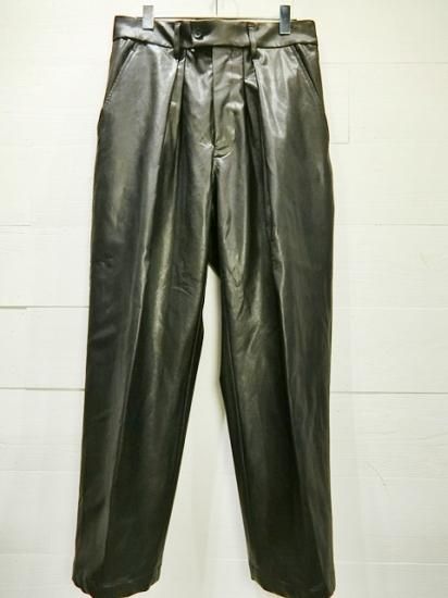 stein / EX WIDE TAPERED TROUSERS LEATHER