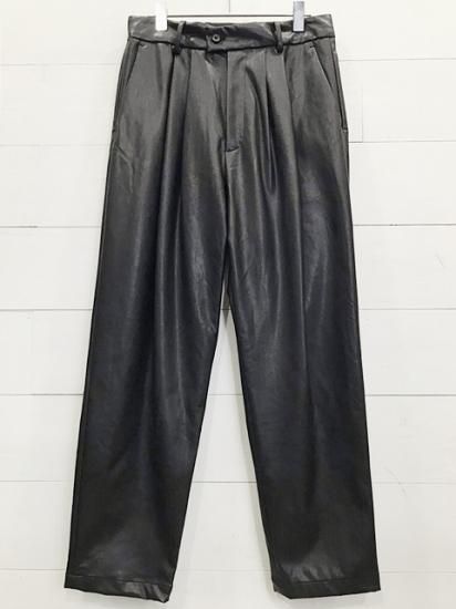 stein FAKE LEATHER TROUSERS(BLACK) シュタイン