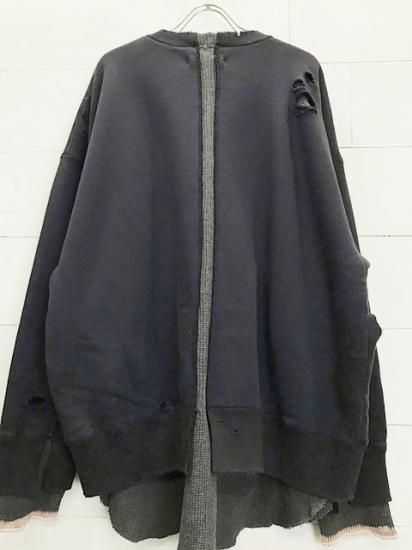 極上イタリア製 stein OVERSIZED LAYERED SWEAT LS Black メンズ | bca