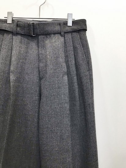 stein（シュタイン） 2021AW 21AW BELTED WIDE STRAIGHT TROUSERS ベルト付きワイドストレートウールトラウザーズ  Charcoal - Laid back（レイドバック）| 千葉県 柏市 取り扱い 店舗 セレクトショップ 通販