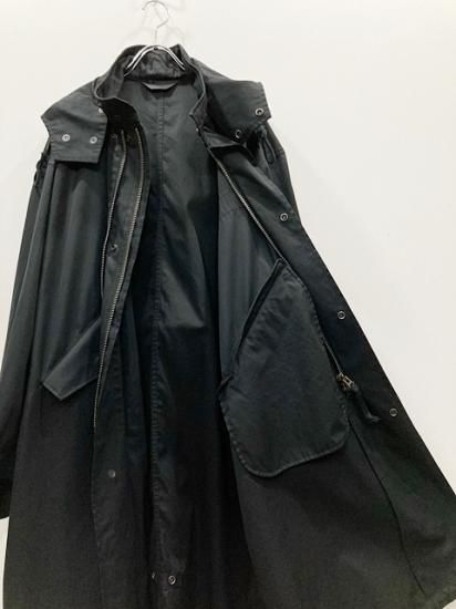 パパムシ様　レア　ESSAY Packa Coat パッカコート WORSTED WOOL/PAPER BALMACAAN LONG COAT｜BLACK – Cornier