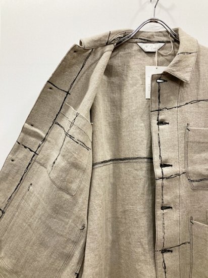 ANCELLM（アンセルム） 2022SS 22SS DRAWING CHECK LINEN COVERALL