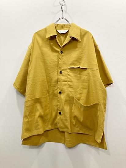 ANCELLM（アンセルム） 2022SS 22SS LINEN VISCOSE OPEN COLLAR PK SS SHIRT  リネン×ビスコースショートスリーブオープンカラーシャツ Yellow - Laid back（レイドバック）| 千葉県 柏市 取り扱い 店舗  セレクトショップ 通販