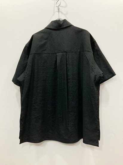 ANCELLM（アンセルム） 2022SS 22SS LINEN VISCOSE OPEN COLLAR PK SS SHIRT リネン×ビスコース ショートスリーブオープンカラーシャツ Black - Laid back（レイドバック）| 千葉県 柏市 取り扱い 店舗 セレクトショップ 通販