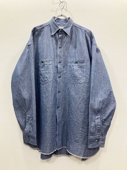 INTERIM（インテリム） 2022SS 22SS HYPER BIG MILITARY SHUTTLE CHAMBRAY SHIRT  ハイパービッグミリタリーシャンブレーシャツ Blue - Laid back（レイドバック）| 千葉県 柏市 取り扱い 店舗 セレクトショップ 通販