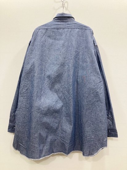 INTERIM（インテリム） 2022SS 22SS HYPER BIG MILITARY SHUTTLE CHAMBRAY SHIRT ハイパービッグ ミリタリーシャンブレーシャツ Blue - Laid back（レイドバック）| 千葉県 柏市 取り扱い 店舗 セレクトショップ 通販