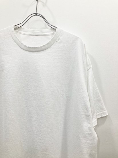 ANCELLM（アンセルム） 別注 EMBROIDERY T-SHIRT -EXCLUSIVE- ダメージTシャツ White - Laid back（ レイドバック）| 千葉県 柏市 取り扱い 店舗 セレクトショップ 通販