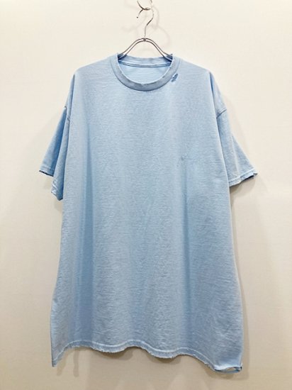 ANCELLM（アンセルム） 別注 EMBROIDERY T-SHIRT -EXCLUSIVE- ダメージTシャツ L.Blue - Laid back （レイドバック）| 千葉県 柏市 取り扱い 店舗 セレクトショップ 通販