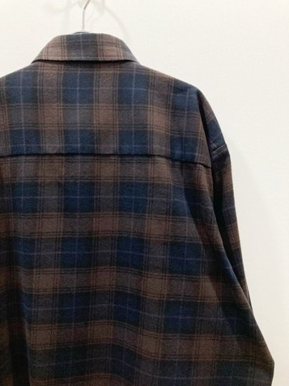 stein（シュタイン）2022AW 22AW OVERSIZED COTTON FLANNEL SHIRT オーバーサイズコットンフランネルシャツ  Dark Navy ch - Laid back（レイドバック）| 千葉県 柏市 取り扱い 店舗 セレクトショップ 通販