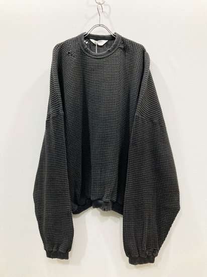 ANCELLM（アンセルム） 2022AW 22AW DAMAGE HEAVY WAFFLE OVERSIZED LS ...