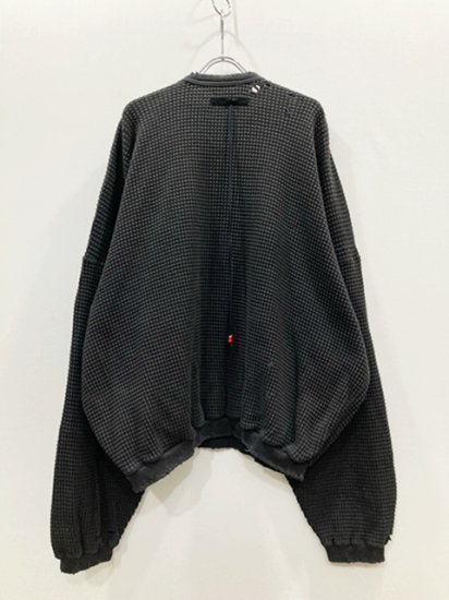 ANCELLM（アンセルム） 2022AW 22AW DAMAGE HEAVY WAFFLE OVERSIZED LS ダメージヘビーワッフル  Charcoal - Laid back（レイドバック）| 千葉県 柏市 取り扱い 店舗 セレクトショップ 通販