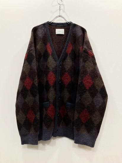 7,482円stein 22AW KID MOHAIR ARGYLE CARDIGAN