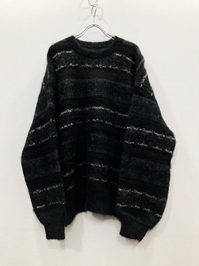 カラー黒Stein Silk Mohair Fair Isle Knit LS - ニット/セーター