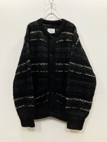 stein（シュタイン）2022AW 22AW SILK MOHAIR FAIR ISLE KNIT CARDIGAN シルク×モヘアフェアアイル カーディガン Black - Laid back（レイドバック）| 千葉県 柏市 取り扱い 店舗 セレクトショップ 通販