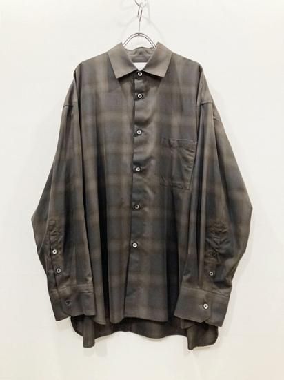 stein（シュタイン）2023SS 23SS OVERSIZED DOWN PAT SHIRT(OMBRE CHECK) オーバーサイズダウン パットシャツ Khaki - Laid back（レイドバック）| 千葉県 柏市 取り扱い 店舗 セレクトショップ 通販