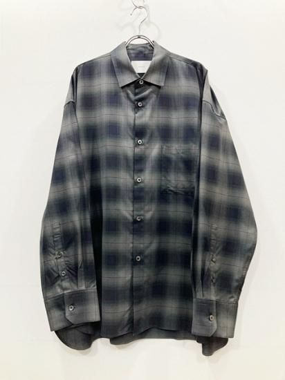 stein（シュタイン）2023SS 23SS OVERSIZED DOWN PAT SHIRT(OMBRE CHECK) オーバーサイズダウン パットシャツ Dark Navy - Laid back（レイドバック）| 千葉県 柏市 取り扱い 店舗 セレクトショップ 通販