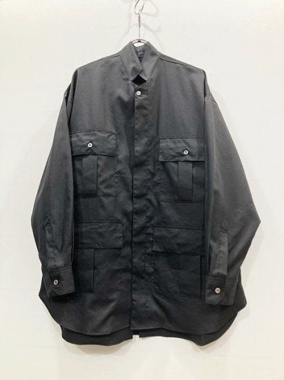 INTERIM（インテリム） 2023SS 23SS HYPER BIG SAFARI SHIRT JACKET サファリシャツジャケット　Black  - Laid back（レイドバック）| 千葉県 柏市 取り扱い 店舗 セレクトショップ 通販