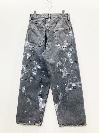 INTÉRIM/インテリム】MILK PAINT USED BLACK DENIM 2-TUCK
