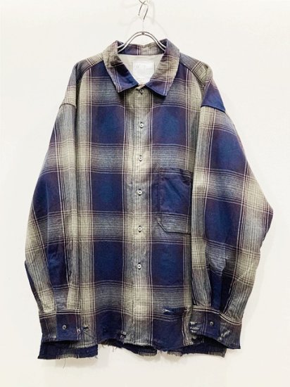ANCELLM（アンセルム） 2023AW 23AW DAMAGED FLANNEL CHECK SHIRT ...