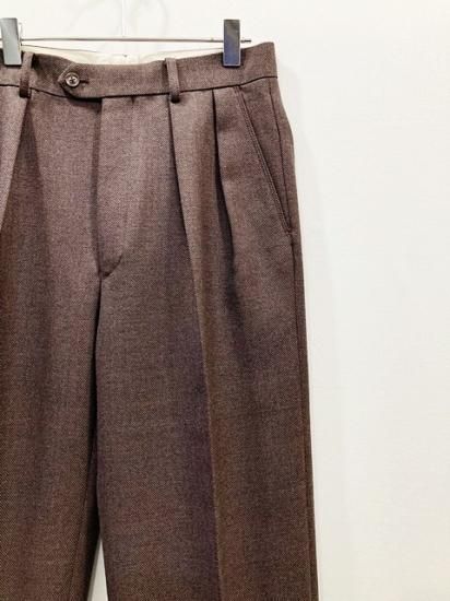 インテリムBASKET WEAVE 2-TUCK STRAIGHT SLACKS INTÉRIM/インテリム】LIMITED BASKET WEAVE 2-TUCK STRAIGHT