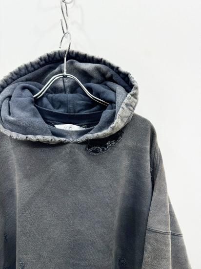トップス ANCELLM 24AW AGING CRASH HOODIE ANCELLM（アンセルム） 2024AW 24AW AGING CRASH HOODIE Black