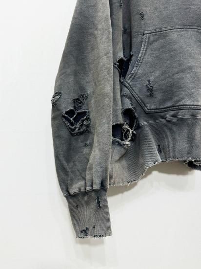 ANCELLM（アンセルム） 2024AW 24AW AGING CRASH HOODIE Black
