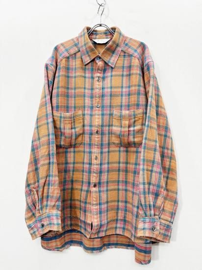 ANCELLM（アンセルム） 2025AW 25AW NEL CHECK OVER WORK SHIRT Camel