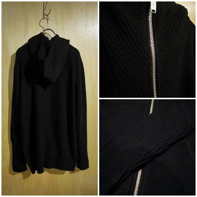 SILENT DAMIR DOMA Double Zip Hoody Knit Black - Laid back(レイド